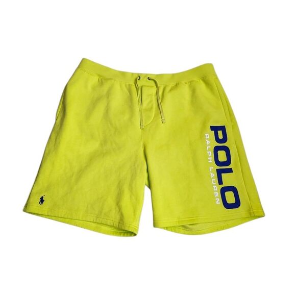 Polo Ralph Lauren Neon Yellow Fleece-lined Mens Shorts Sz 1XB - Picture 1 of 8